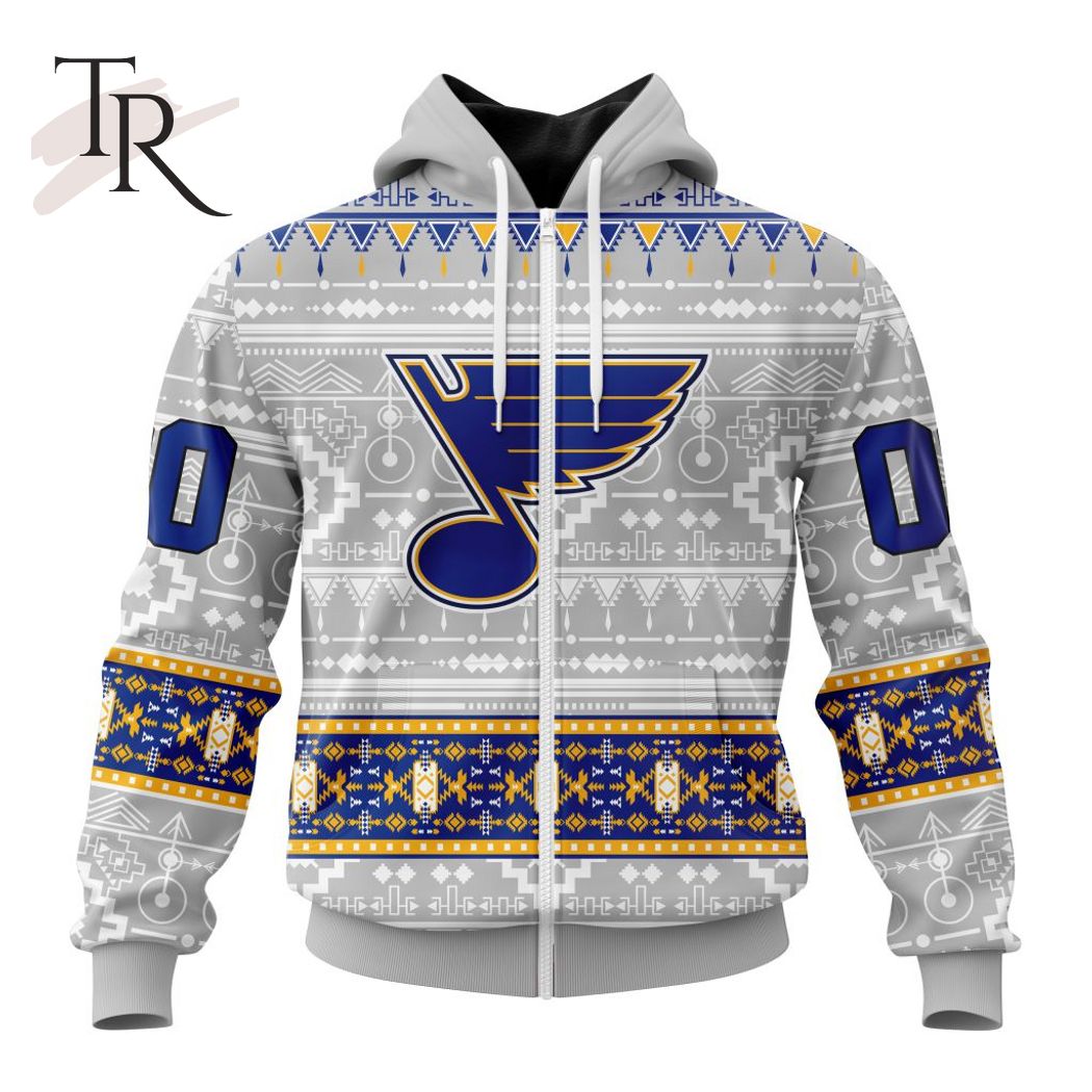 New 2025 NEW] ized NHL St. Louis Blues Special Native Design Custom Hoodie - Image 2